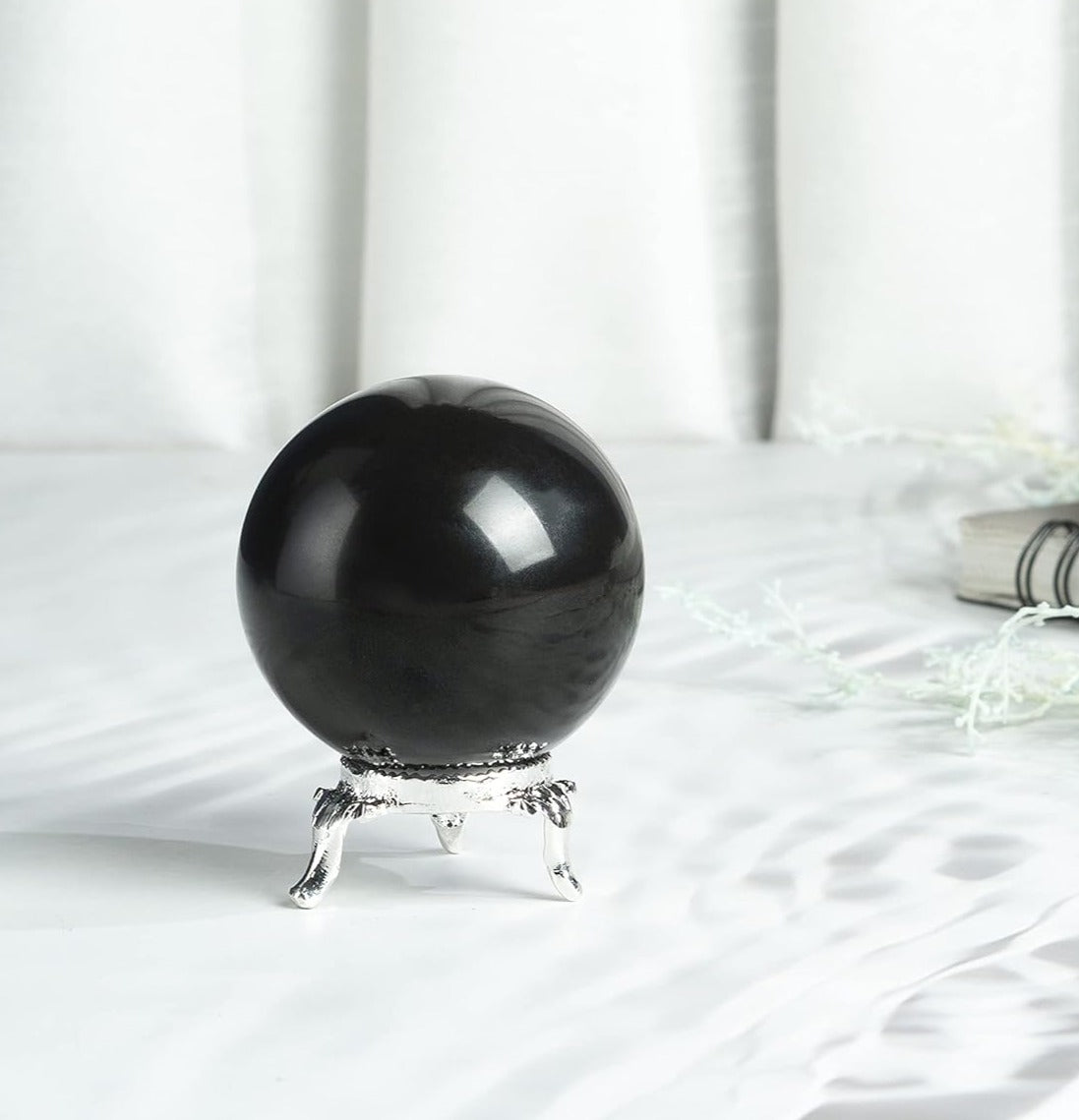 Black Obsidian Crystal Sphere Ball (55mm) - Psychic Protection