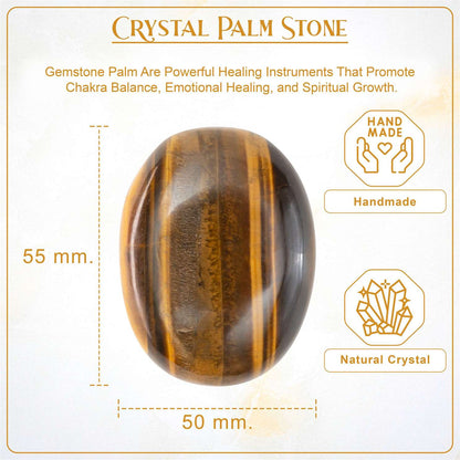 Tiger Eye Crystal Palmstone (Personal Power, Confidence) - TheIndianHand