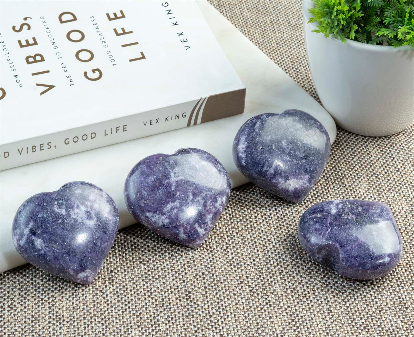 Lepidolite Crystal Heart Shape Stone - Calm and Balance - TheIndianHand 