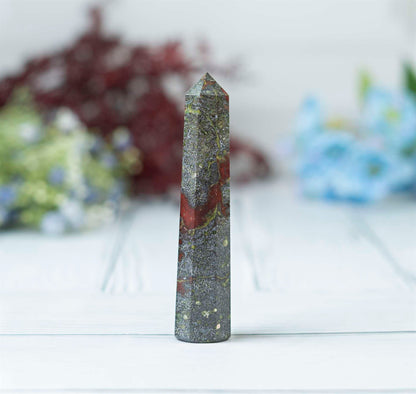 Dragon Bloodstone Healing Crystal Wand - For Manifestation, Massage, and Grounding - TheIndianHand