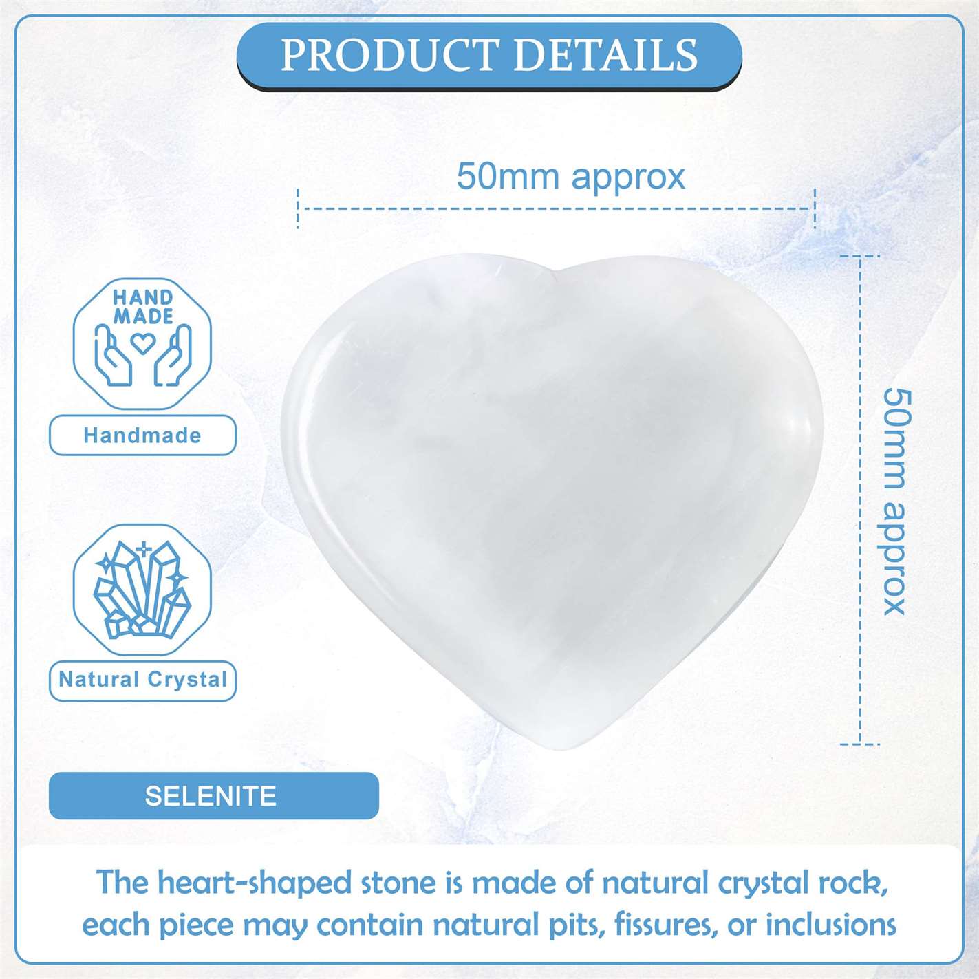 Salenite Crystal Heart Shape Stone - TheIndianHand