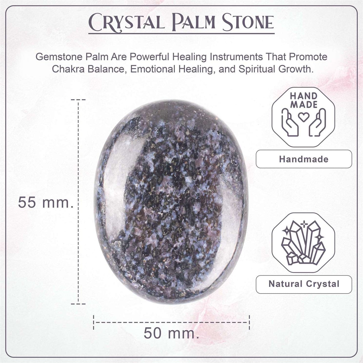 Indigo Gabbro Crystal Palmstone (Inner Harmony, Increase Insight) - TheIndianHand