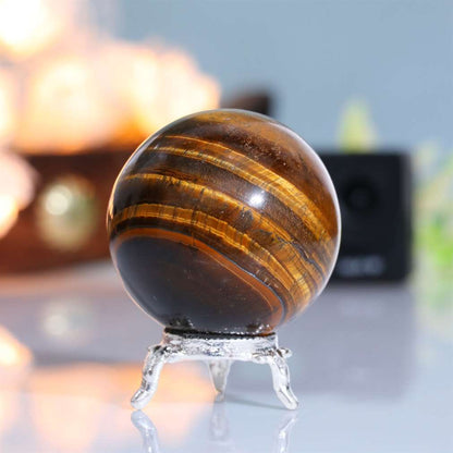 Tiger Eye Crystal Sphere Ball (50mm) - Courage and Protection