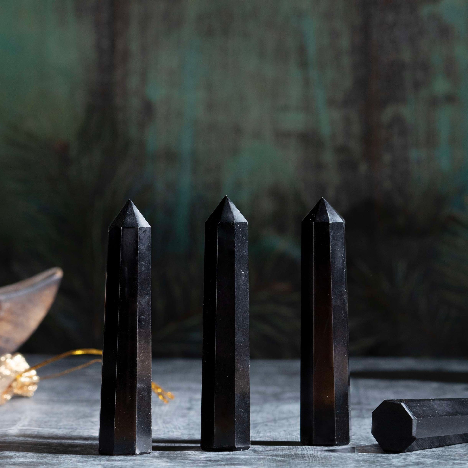Black Tourmaline Healing Crystal Wand - For Manifestation, Massage, and Protection - TheIndianHand