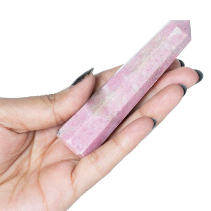 Rhodonite Healing Crystal Wand - For Manifestation, Massage, and Emotional Healing - TheIndianHand