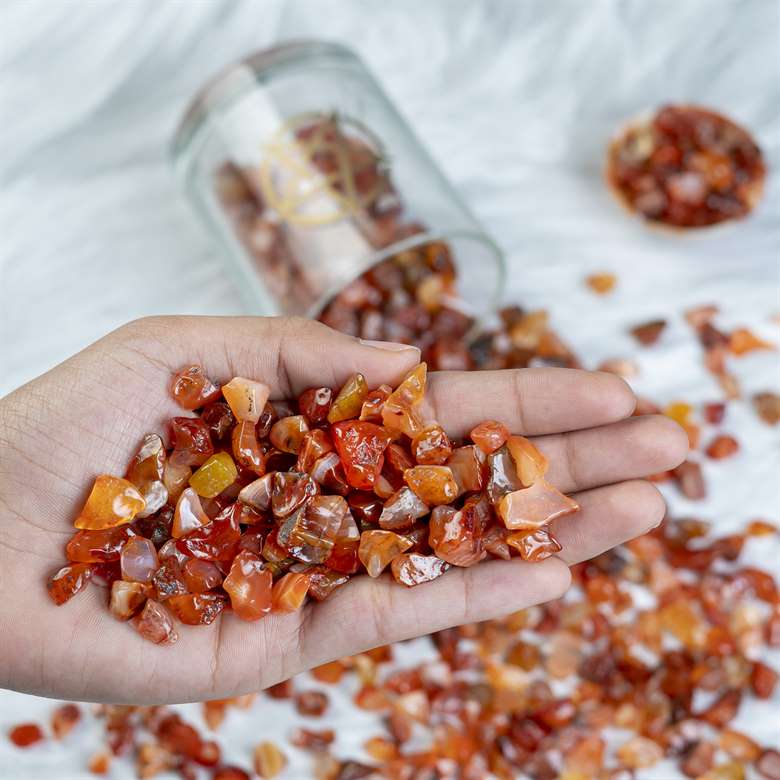 Carnelian Crystal Chips Stone - TheIndianHand