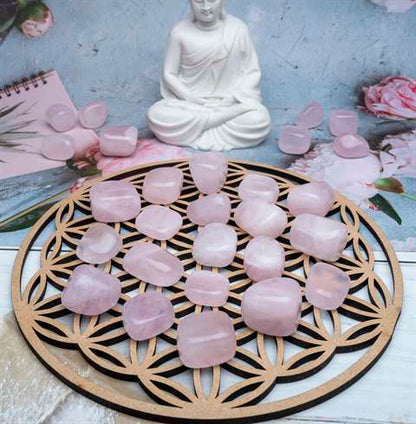 Rose quartz tumbled stones - TheIndianHand