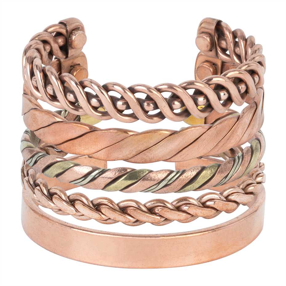 Copper Bracelet Set - Exclusive Copper Bracelets - Set of 5
