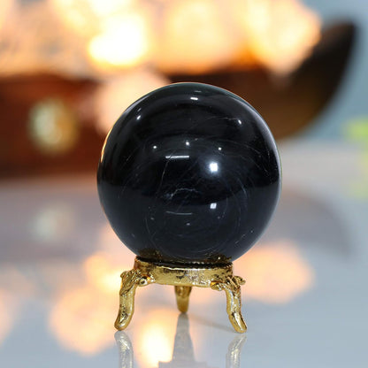 Black Obsidian Crystal Sphere Ball (55mm) - Psychic Protection