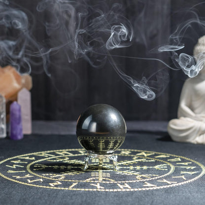 Black Obsidian Crystal Sphere Ball (55mm) - Psychic Protection