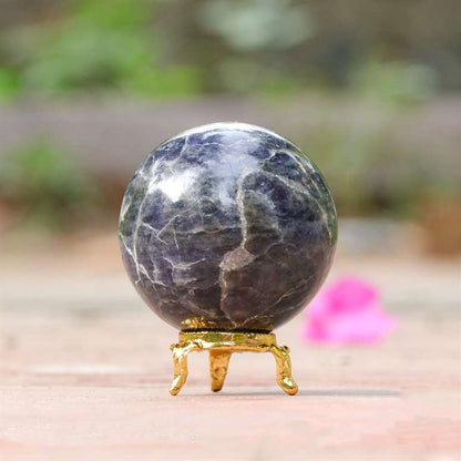 Iolite Crystal Sphere Ball (65mm) - Deep Introspection