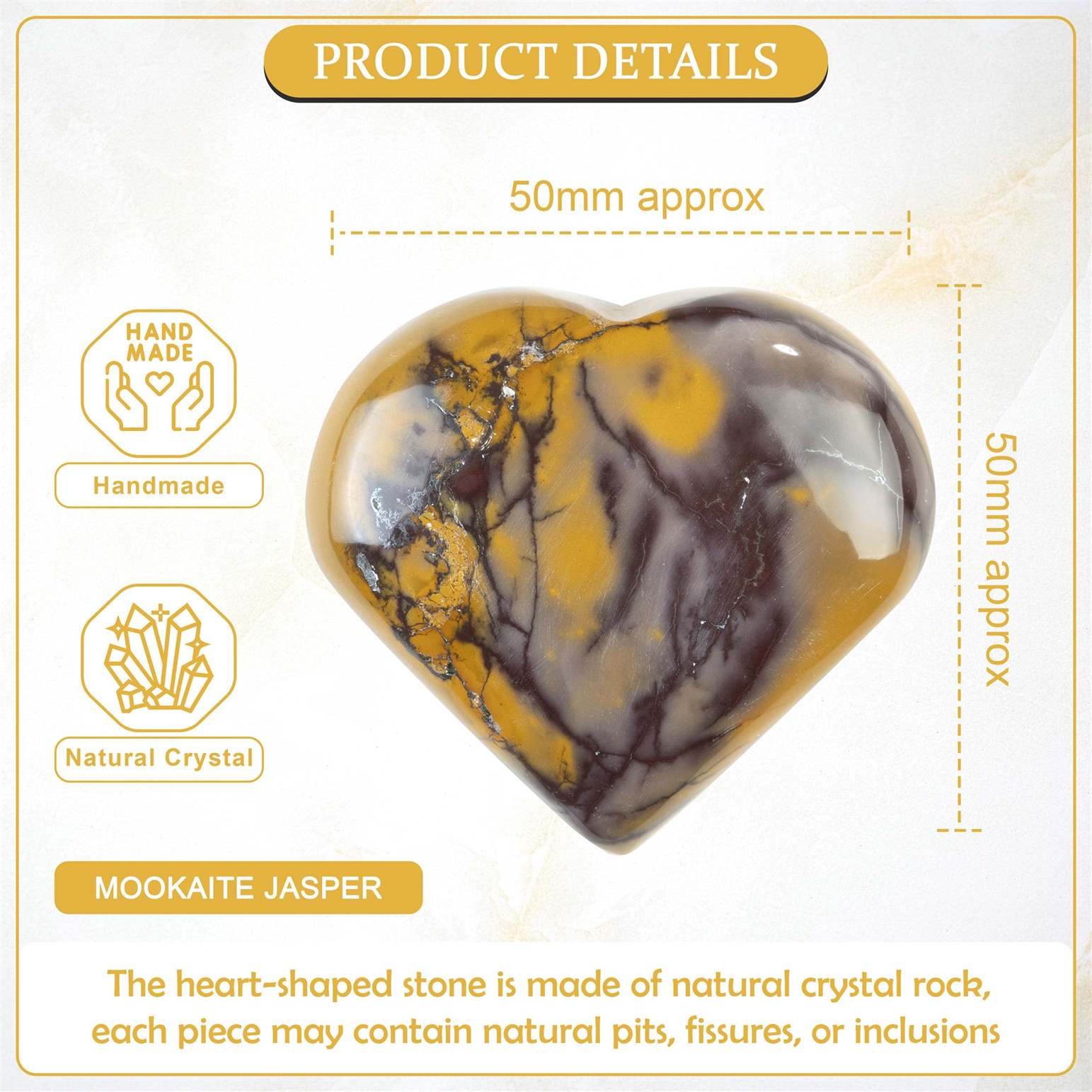 Mookaite Jasper Crystal Heart Shape Stone - TheIndianHand