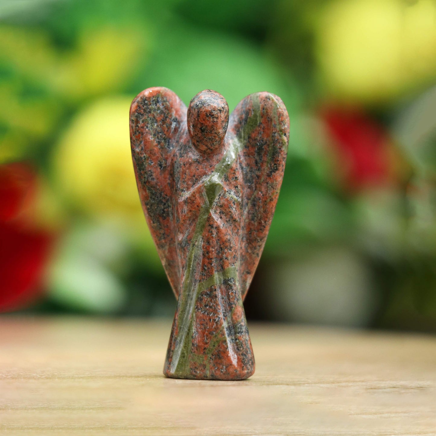Unakite Pocket Angel Crystal for Love and Healing - TheIndianHand