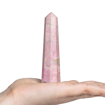 Rhodonite Healing Crystal Wand - For Manifestation, Massage, and Emotional Healing - TheIndianHand