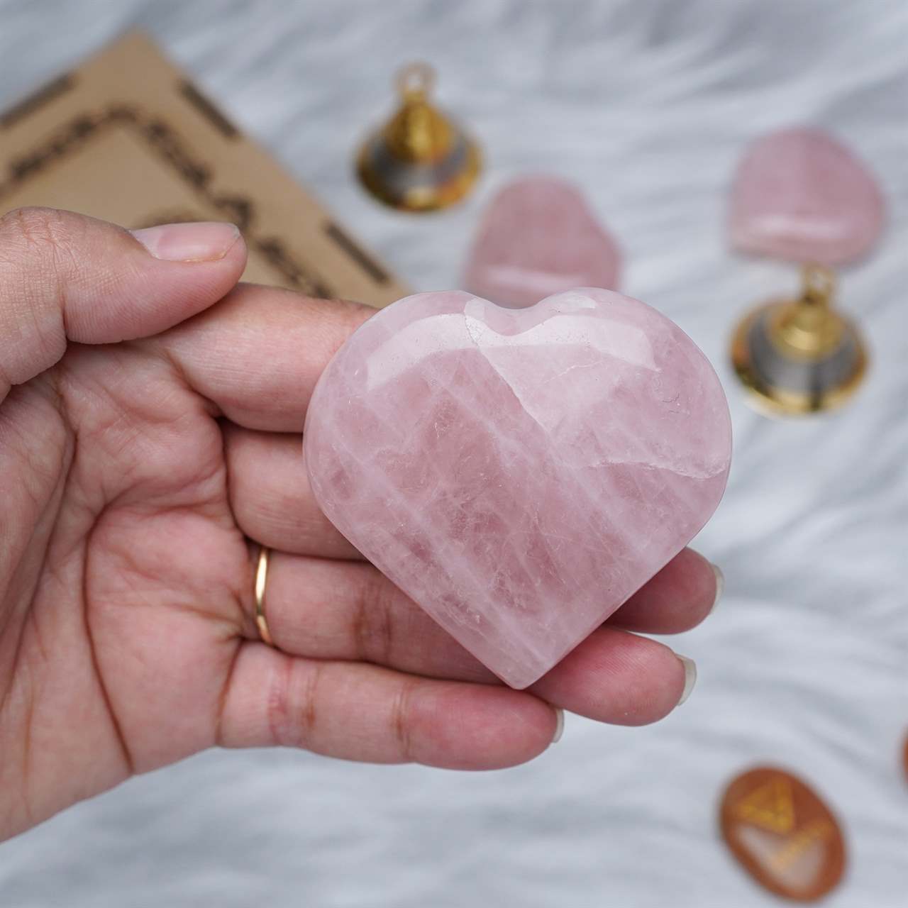 Rose Quartz Heart - TheIndianHand