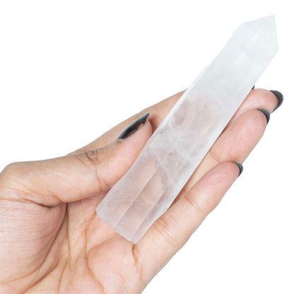 Clear Quartz Healing Crystal Wand - For Manifestation, Massage, and Clarity - TheIndianHand