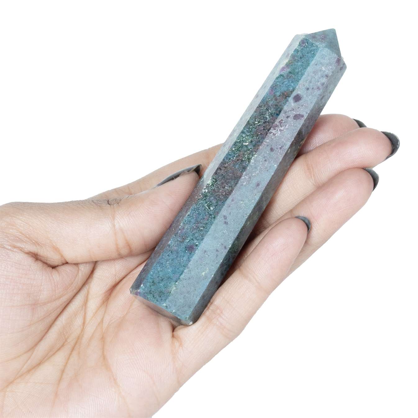 Ruby Zoisite Healing Crystal Wand - For Manifestation, Massage, and Heart Chakra Healing - TheIndianHand