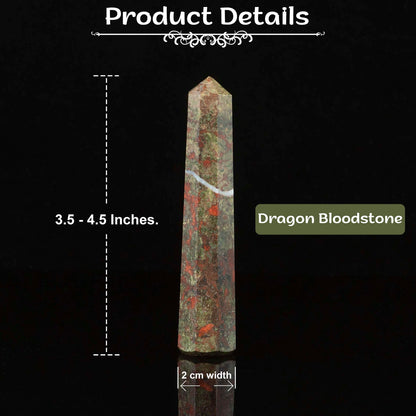 Dragon Bloodstone Healing Crystal Wand - For Manifestation, Massage, and Grounding - TheIndianHand