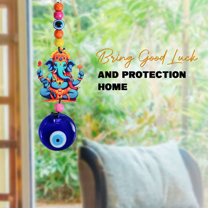 Evil Eye Ganesha Ji with Nazar Dosh Nivaran Yantra Hanging Showpiece