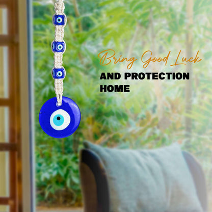 Evil Eye Door Hanging | Turkish Blue Glass Nazar Battu for Home Protection and Good Luck