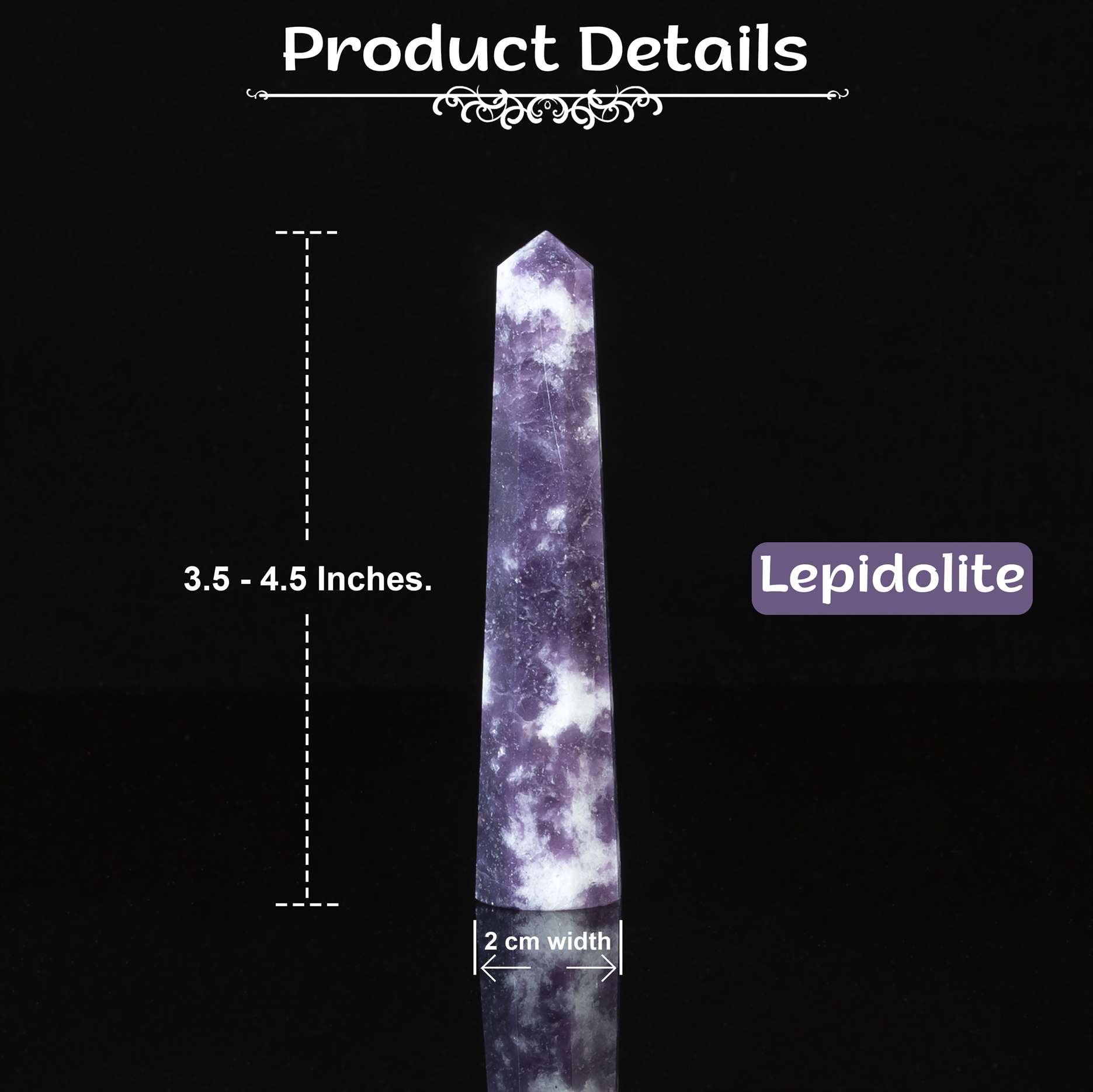 Lepidolite Healing Crystal Wand - For Manifestation, Massage, and Energy Work - TheIndianHand