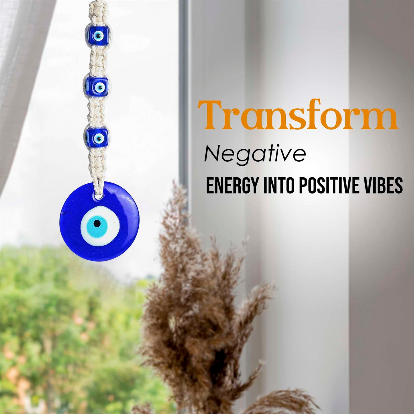 Evil Eye Door Hanging | Turkish Blue Glass Nazar Battu for Home Protection and Good Luck