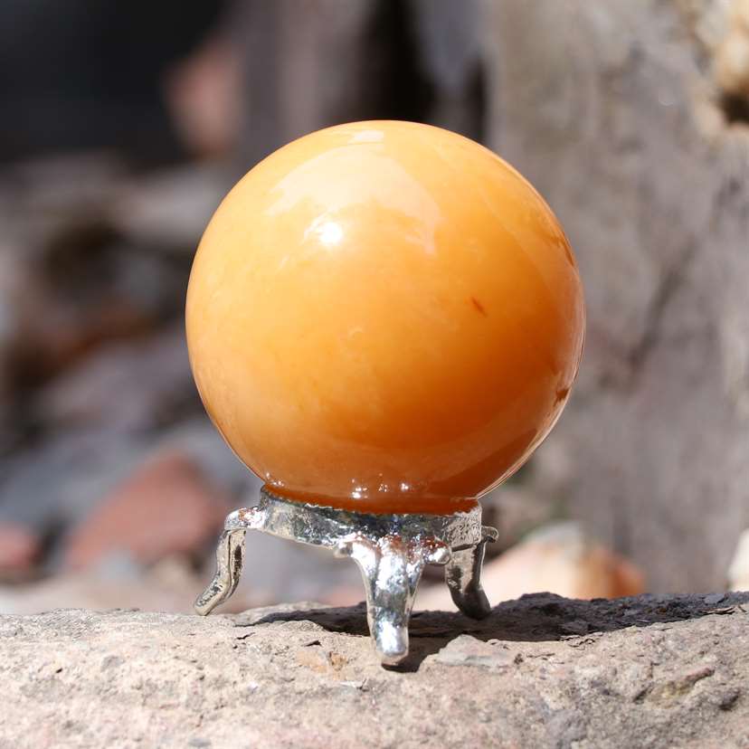 Yellow Jade Crystal Sphere Ball (50mm) - Optimism and Luck