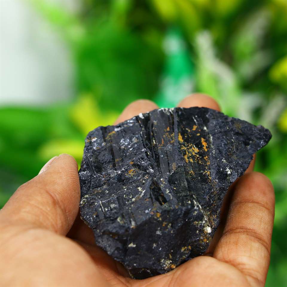 Black Agate Rough/Raw Natural Crystal for Tumbling Chakra Balancing - TheIndianHand