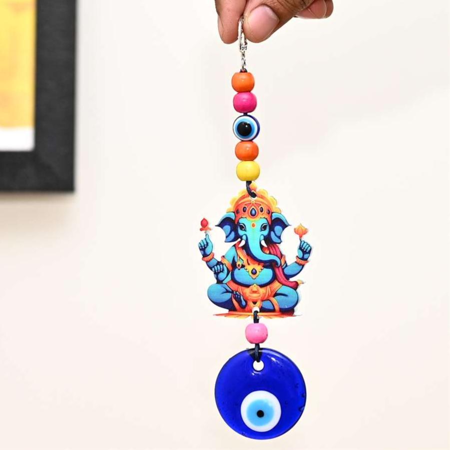 Evil Eye Ganesha Ji with Nazar Dosh Nivaran Yantra Hanging Showpiece