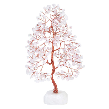 Rose Quartz Crystal Tree of Life (Natural Quartz Base)