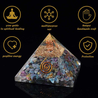 Ruby Zoisite Orgone Pyramid - 2.5 inch - TheIndianHand