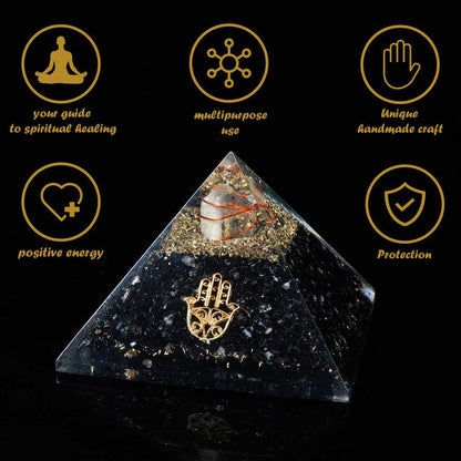 Black Tourmaline Orgone Pyramid - 2.5-3 inch - TheIndianHand