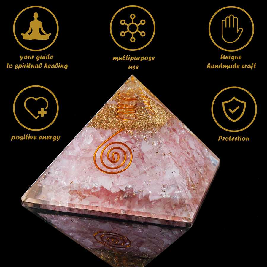 Rose Quartz Orgone Pyramids Healing Stone - 2.5 inch - TheIndianHand