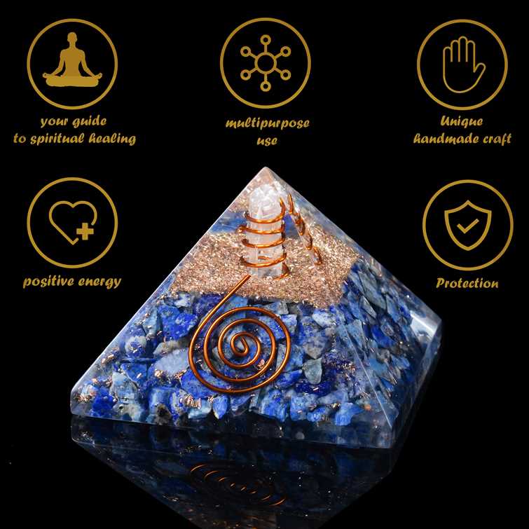 Lapis Lazuli Orgone Pyramid - 2-2.5 inch - TheIndianHand