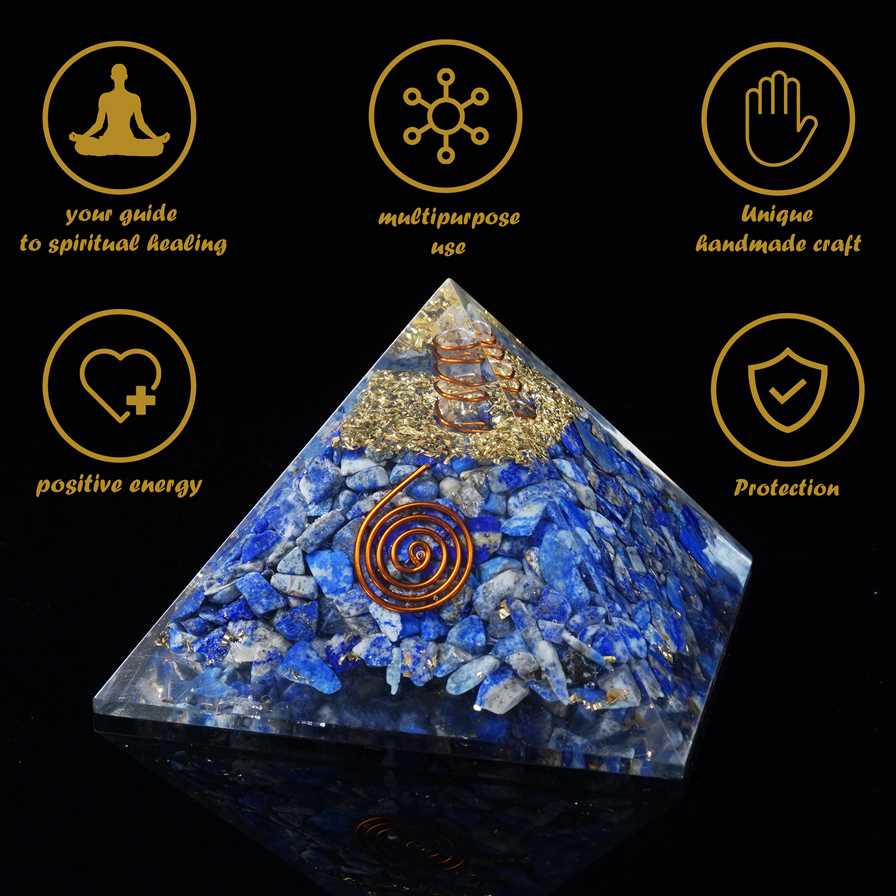 Lapis Lazuli Orgone Pyramid - 2.5 inch - TheIndianHand