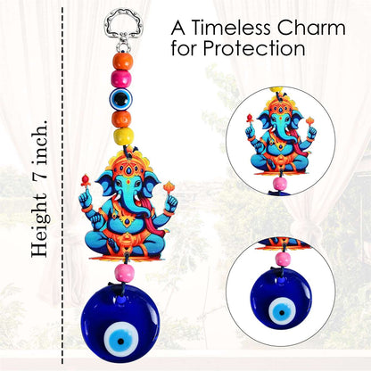 Evil Eye Ganesha Ji with Nazar Dosh Nivaran Yantra Hanging Showpiece