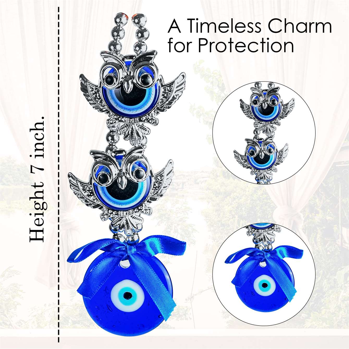 Double Owl Evil Eye Door Hanging