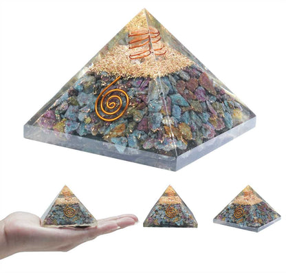 Ruby Zoisite Orgone Pyramid - 2.5 inch - TheIndianHand