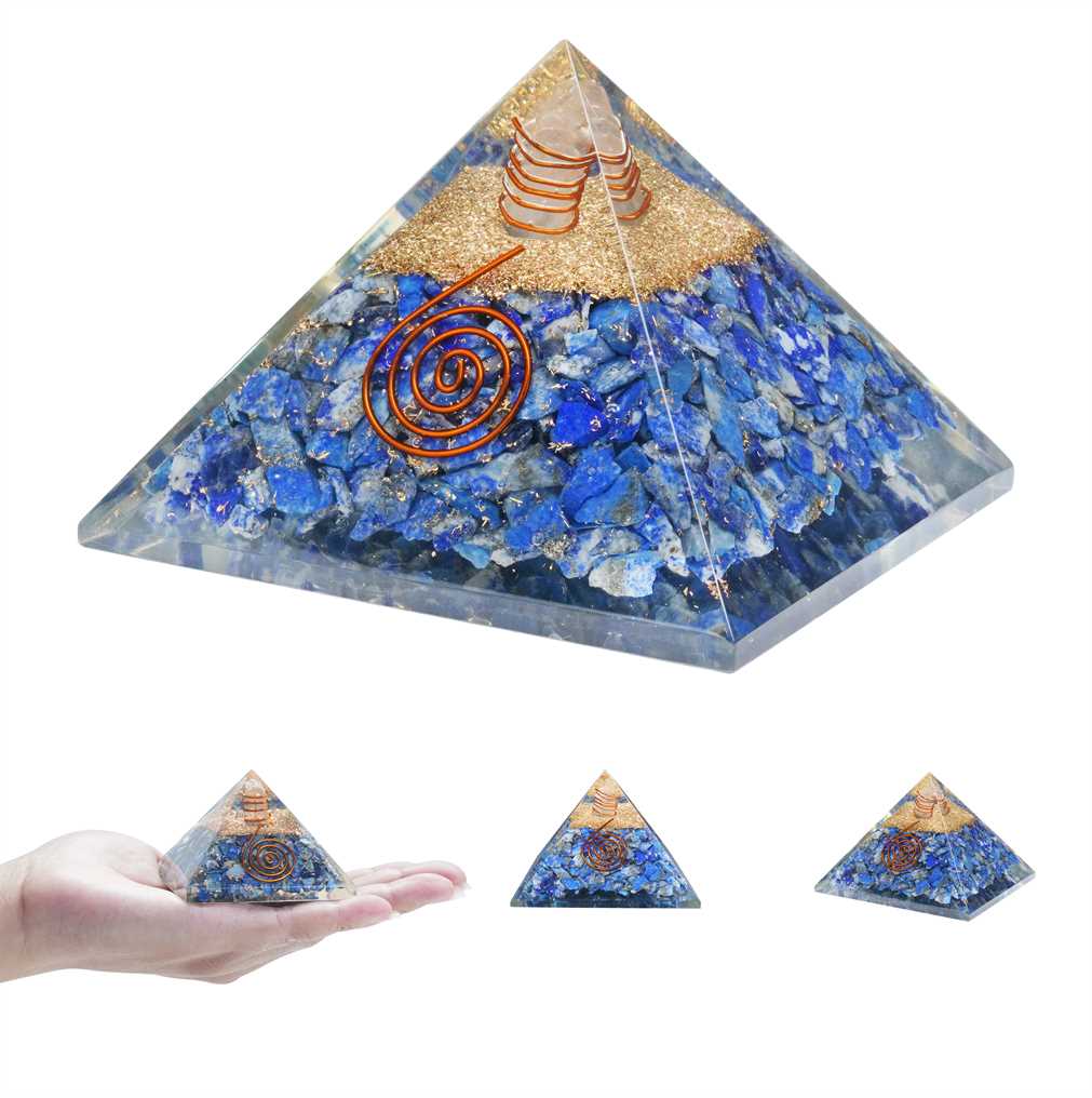 Lapis Lazuli Orgone Pyramid - 2-2.5 inch - TheIndianHand