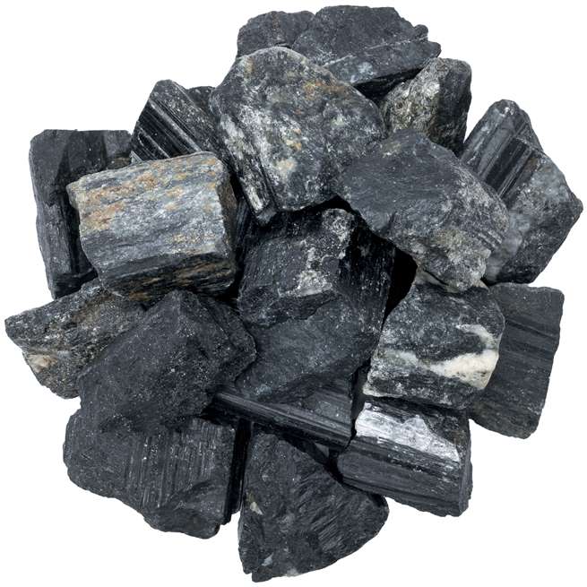 Black Tourmaline Rough/Raw Natural Crystal for Tumbling Chakra Balancing - TheIndianHand